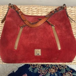 Dooney and Bourke luxe suede hobo bag